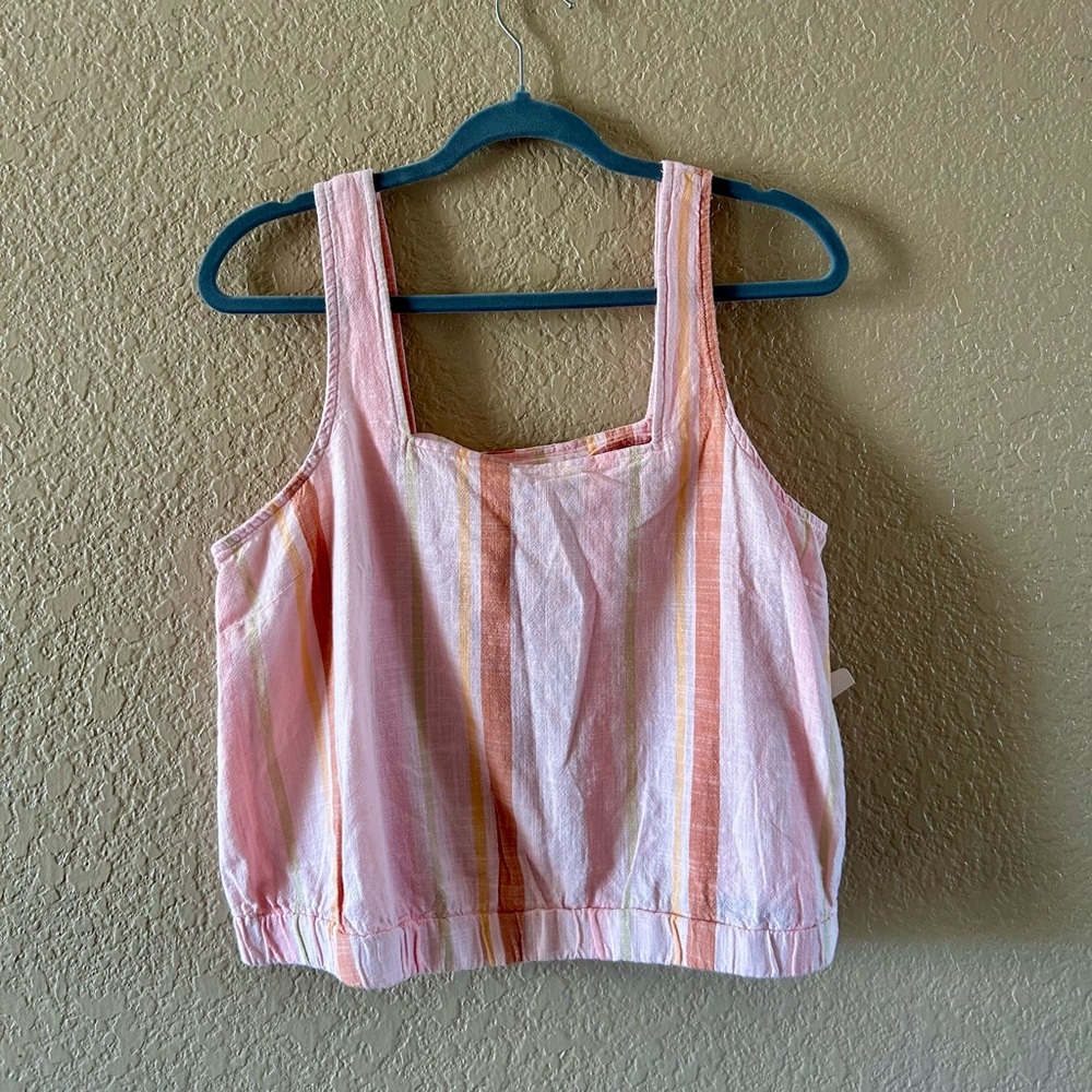 a.n.a Pink and Orange Striped Top